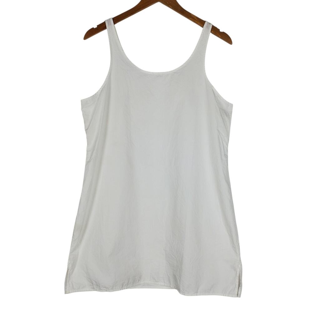 Grammar NYC Clothing Organic Cotton Tunic Tank Top Sz 12 White Sleeveless Scoop